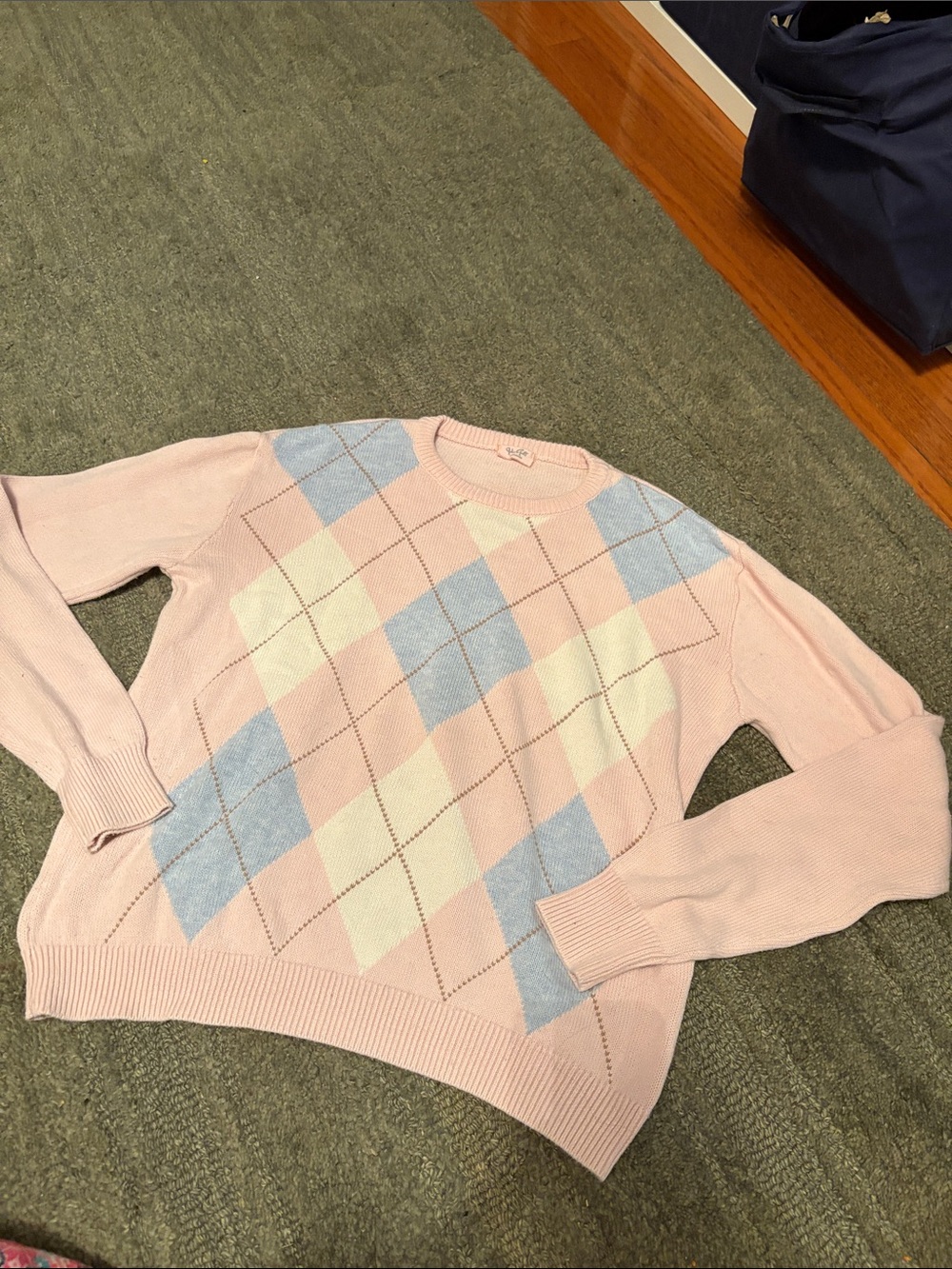 J. Galt brandy Melville pink argyle sweater